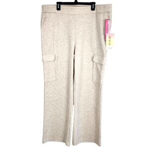 First Kick Maternity Sweatpants Cargo Pants Wide Leg Joggers Cream Size XL